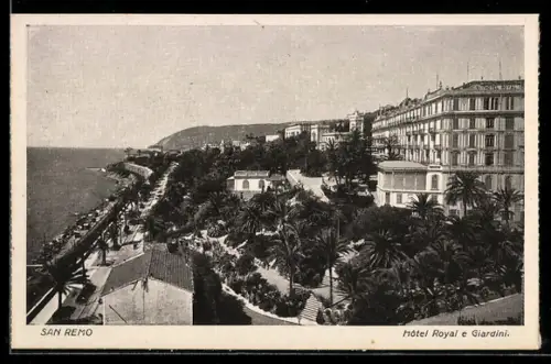 AK San Remo, Hôtel Royal e Giardini con vista sulla costa e il mare