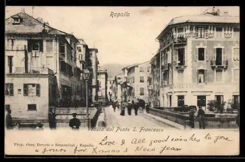 AK Rapallo, Veduta dal Ponte S. Francesco