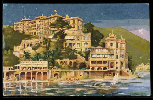 Künstler-AK Rapallo, Gr. Hôtel Excelsior & New Casino