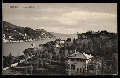 AK Rapallo, Vista sul Casino Hotel e paesaggio costiero