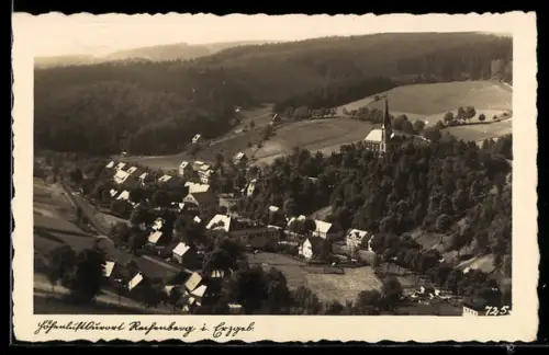 AK Rechenberg i. Erzgeb., Luftbild, Kirche, Ortsansicht