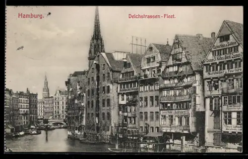 AK Alt-Hamburg, Deichstrassen-Fleet