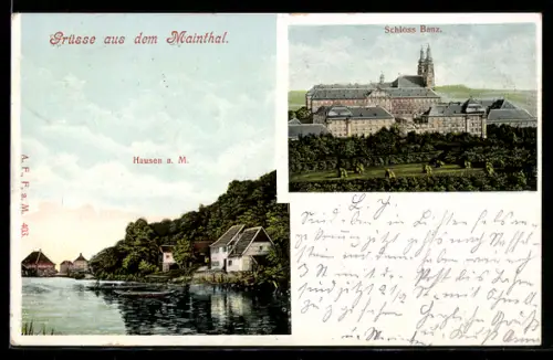 AK Hausen a. M., Mainufer, Schloss Banz