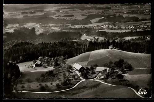 AK Scheidegg /Allgäu, Westkinberg, Luftaufnahme des Ortes