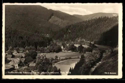 AK Schwarzmühle im oberen Schwarzatal, Blick auf den Ort