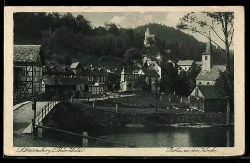 AK Schwarzburg /Thür. Wald, Partie an der Kirche