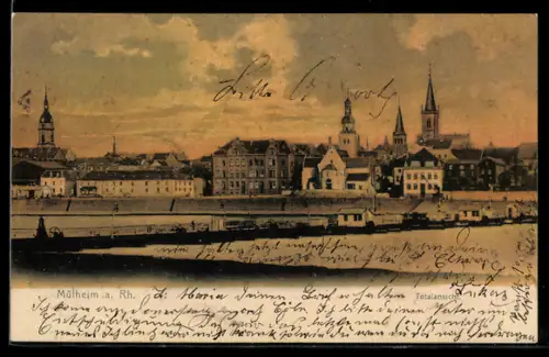 AK Mülheim a. Rh., Totalansicht des Ortes