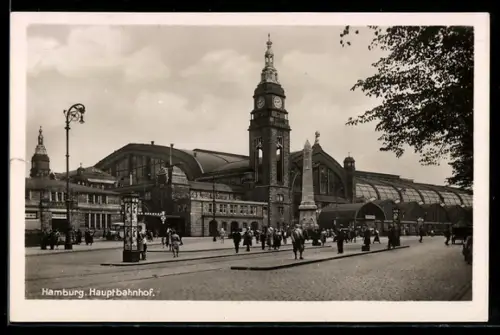 AK Hamburg-St.Georg, Blick zum Hauptbahnhof