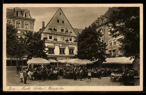 AK Jena, Markt mit Göhres Weinstuben