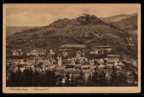 AK Blankenburg /Schwarzatal, Ortsansicht mit Kirche