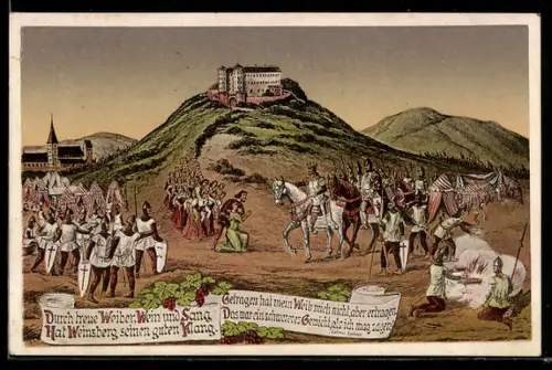 AK Weinsberg, Belagerung der Burg Weibertreu durch Kaiser Konrad III., 1140