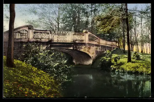 AK Bremen, Wiegandbrücke im Bürgerpark