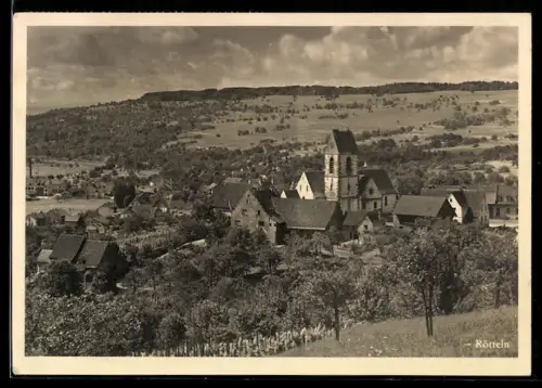 AK Rötteln, Ortsansicht mit Kirche und umliegenden Häusern