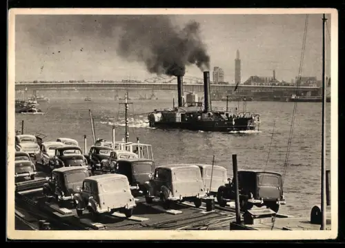 AK Köln, Neue Brücke und Messeturm