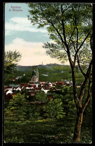 AK Krapina, Panorama mit Kirche