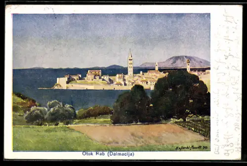 Künstler-AK Edo v. Handel-Mazzetti: Otok Rab, Dalmacija