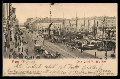 AK Fiume, Molo Daniel Via della Riva