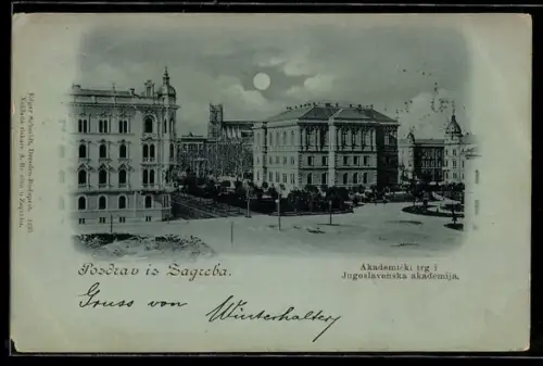 Mondschein-AK Zagreb, Akademicki trg i Jugoslavenska akademija