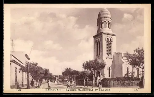 AK Kairouan, Avenue Massicault et l`église