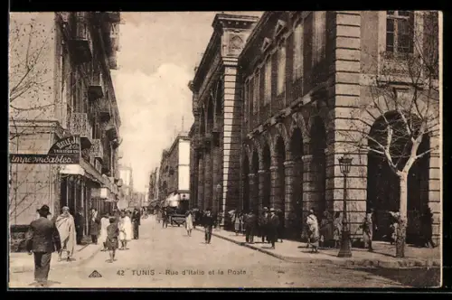 AK Tunis, Rue d`Italie et la Poste