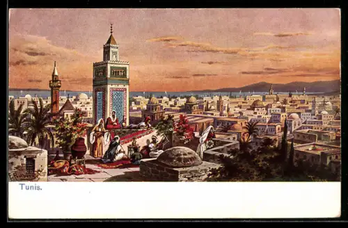 Künstler-AK Friedrich Perlberg: Tunis, Vue Générale