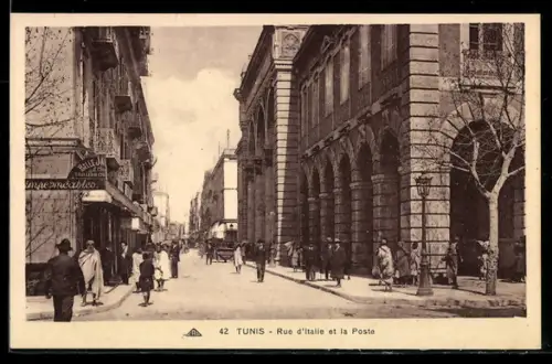 AK Tunis, Rue d`Italie et la Poste