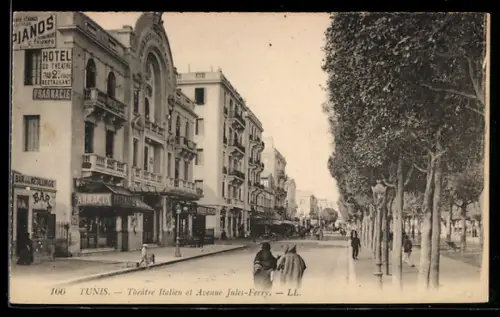 AK Tunis, Theatre Italien et Avenue Jules-Ferry