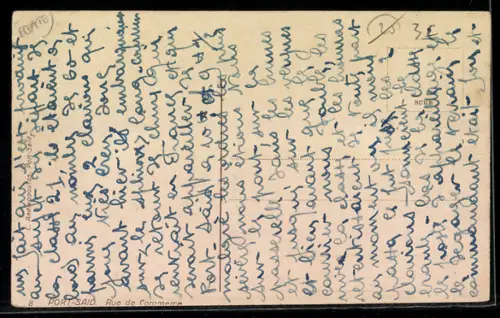 AK Port-Said, Rue de Commerce, Strassenpartie