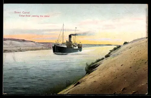AK Suez Canal, Cargo-boat passing the canal, Dampfer