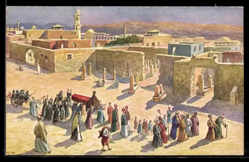 Künstler-AK Cairo, Funeral