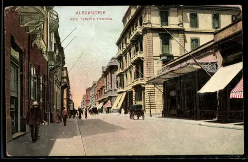AK Alexandrie, Rue Tewfik Pascha
