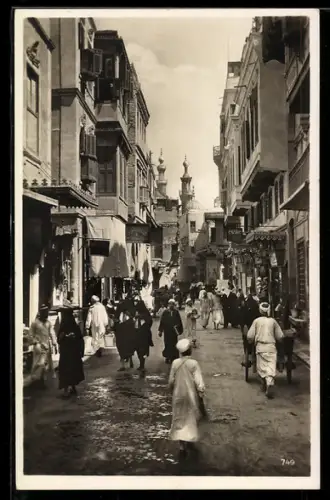 AK Cairo, Blick in eine alte Strasse