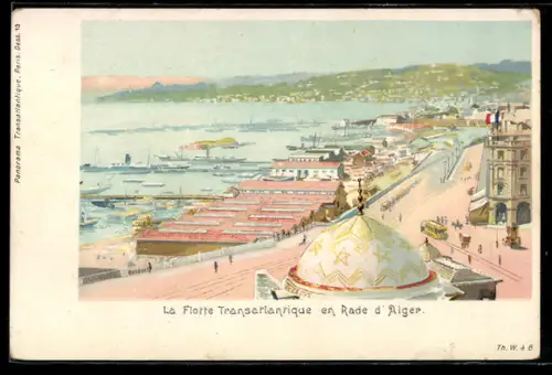 AK Alger, La Flotte Transatlantique en Rade D'Alger