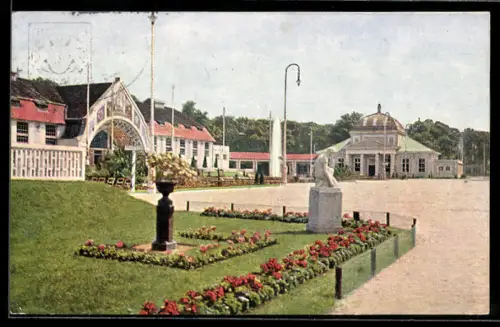 AK Regensburg, Oberpfälzische Kreisausstellung 1910, Ausstellungsgebäude, Ganzsache Bayern