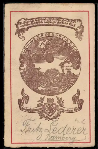 Lithographie Passau, Niederbayr. Bundesschiessen 1899, Ganzsache Bayern