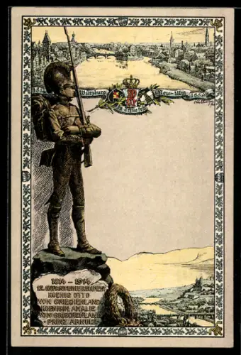 AK Neu-Ulm, Feier des 100jähr. Bestehens des k. b. 12. Infanterie-Regiments Prinz Arnulf, Ganzsache Bayern