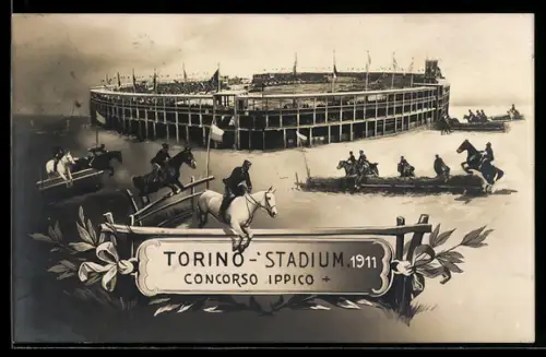 AK Torino, Concorso Ippico 1911, Pferderennen und Hindernislauf
