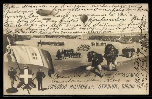 AK Torino, Concorso Militare allo Stadium, Soldaten in einem Stadium