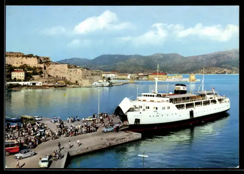 AK Portoferraio /Isola d`Elba, Motonave Aethalia al porto sull`Isola d`Elba