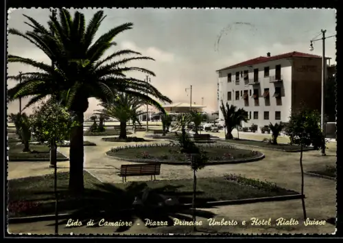 AK Lido di Camaiore, Piazza Principe Umberto e Hotel Rialto Svizzero