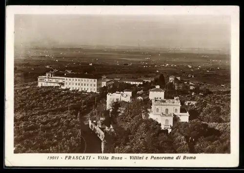 AK Frascati, Villa Rosa, Villini e Panorama di Roma