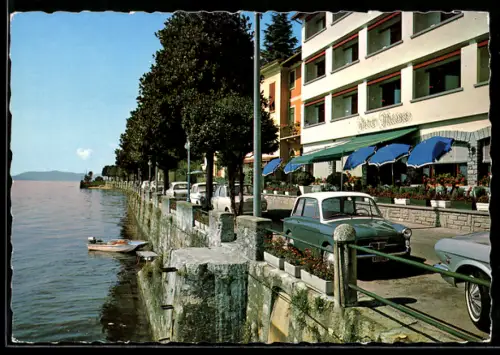 AK Cannero Riviera /Lago Maggiore, Lungolago con auto parcheggiate e alberghi