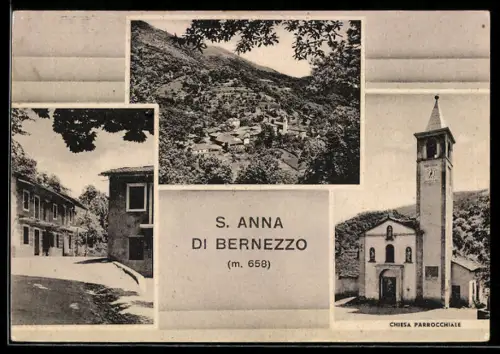 AK Bernezzo, S. Anna di Bernezzo, Vedute panoramiche e Chiesa Parrocchiale