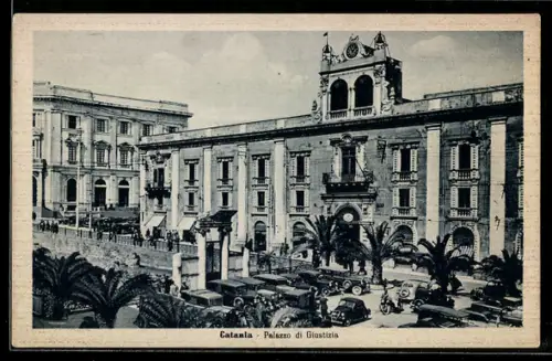 AK Catania, Palazzo di Giustizia con automobili e palme