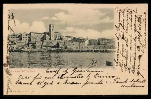 AK Piombino, La torre dell`ospedale e veduta costiera