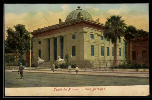 AK Palermo, Orto Botanico con figure in primo piano