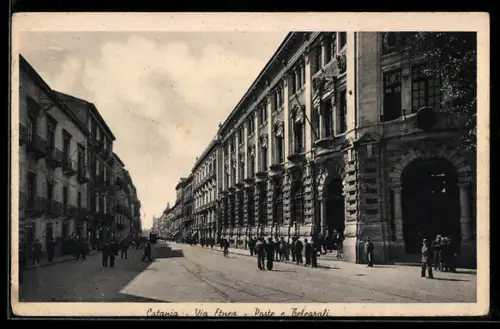 AK Catania, Via Etnea, Poste e Telegrafi