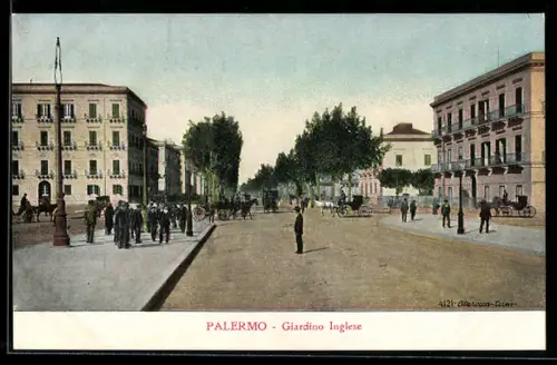 AK Palermo, Giardino Inglese con passanti e carrozze