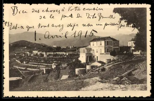 AK S. Remo, Madonna della Guardia, vista su colline e villa