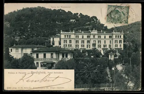 AK Bordighera, Hotel Belvedere alla Riviera di Ponente